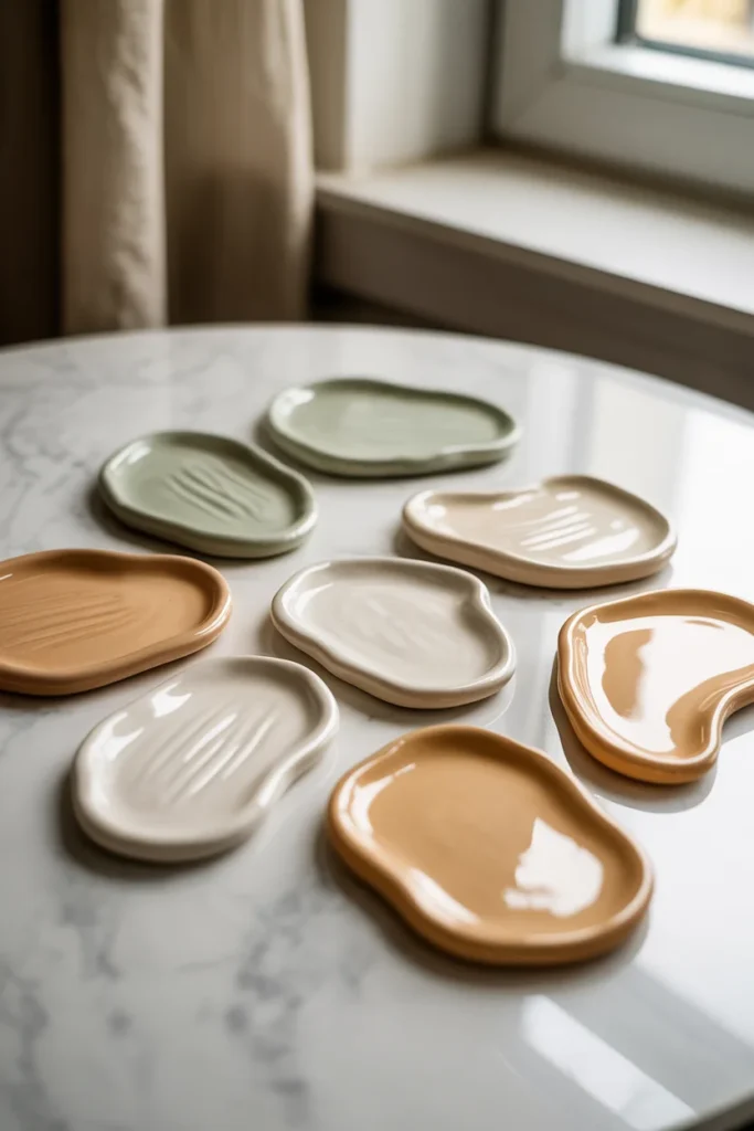 Abstract Clay Coasters