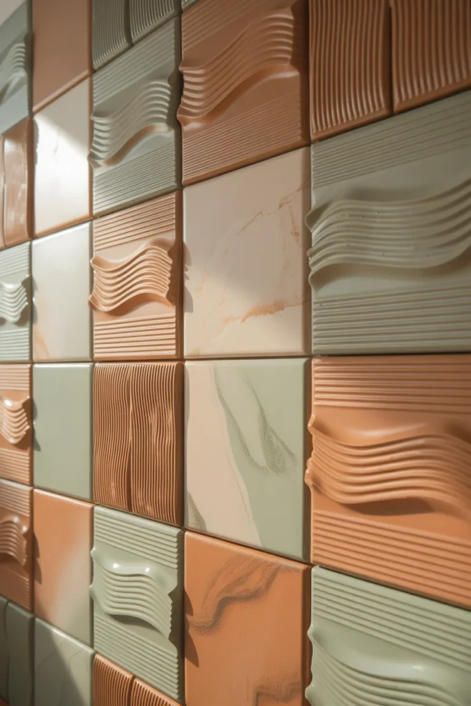 Abstract Clay Wall Tiles