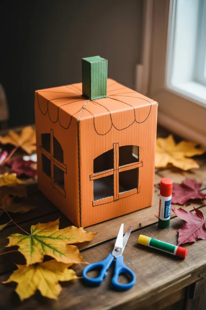 Cardboard Pumpkin House