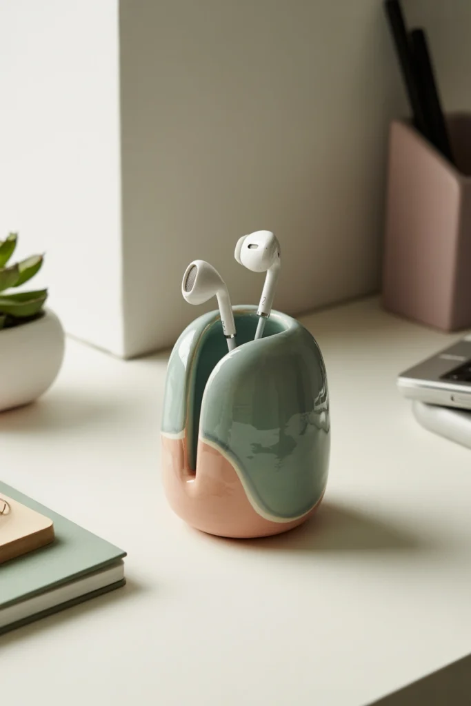 Clay Earbud Holder