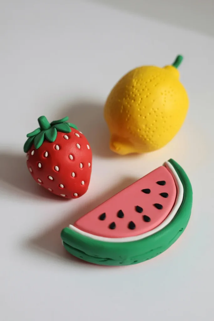 Clay Fruit Magnets