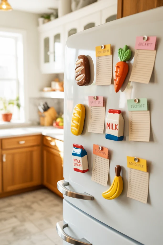 Clay Grocery List Board Magnets
