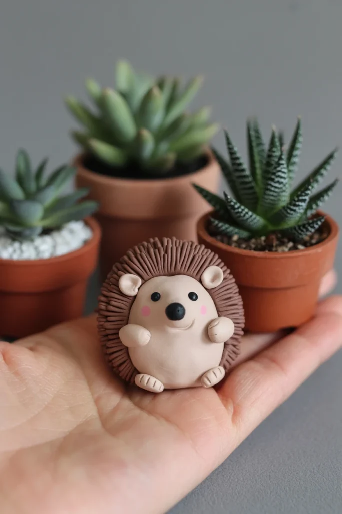Clay Hedgehog Pots