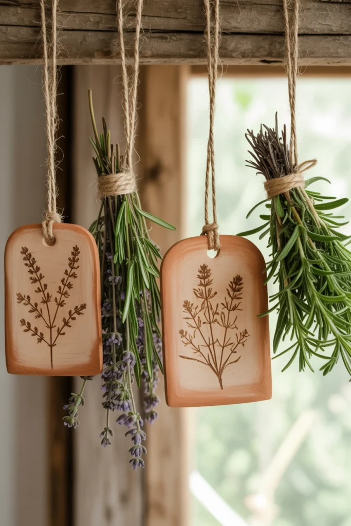 Clay Herb Drying Tags