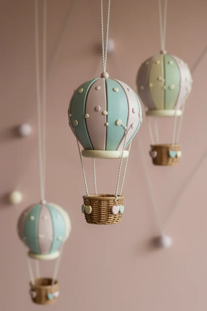 Clay Hot Air Balloon Decor