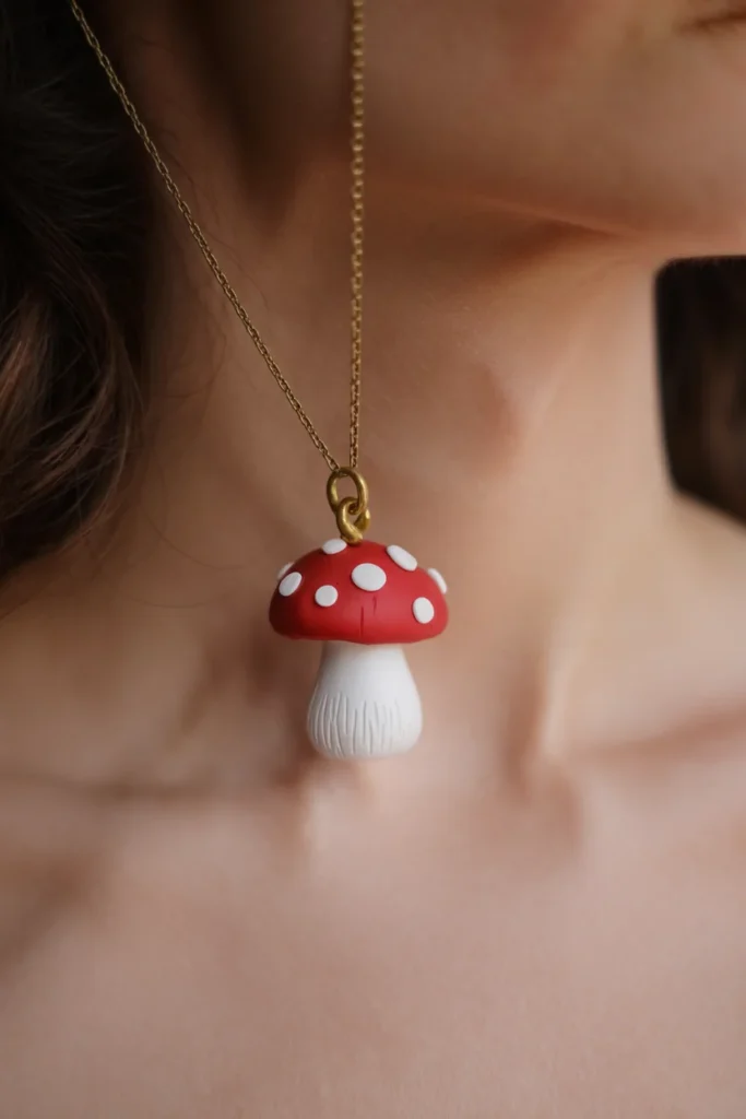 Clay Mushroom Necklace