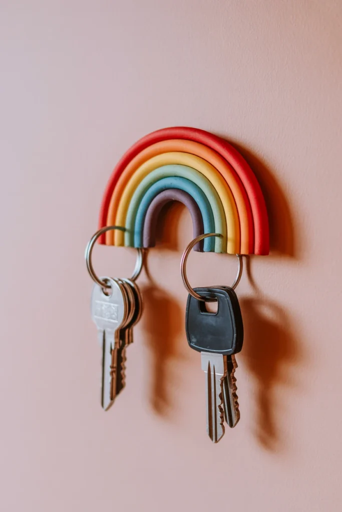 Clay Rainbow Key Holders