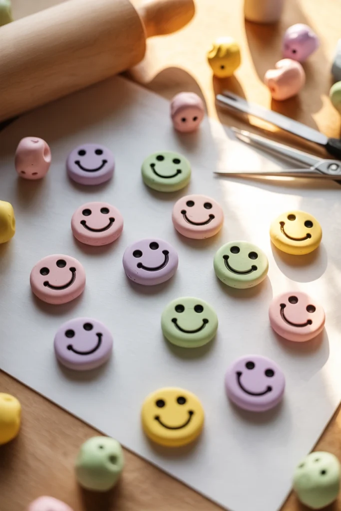 Clay Smiley Face Charms