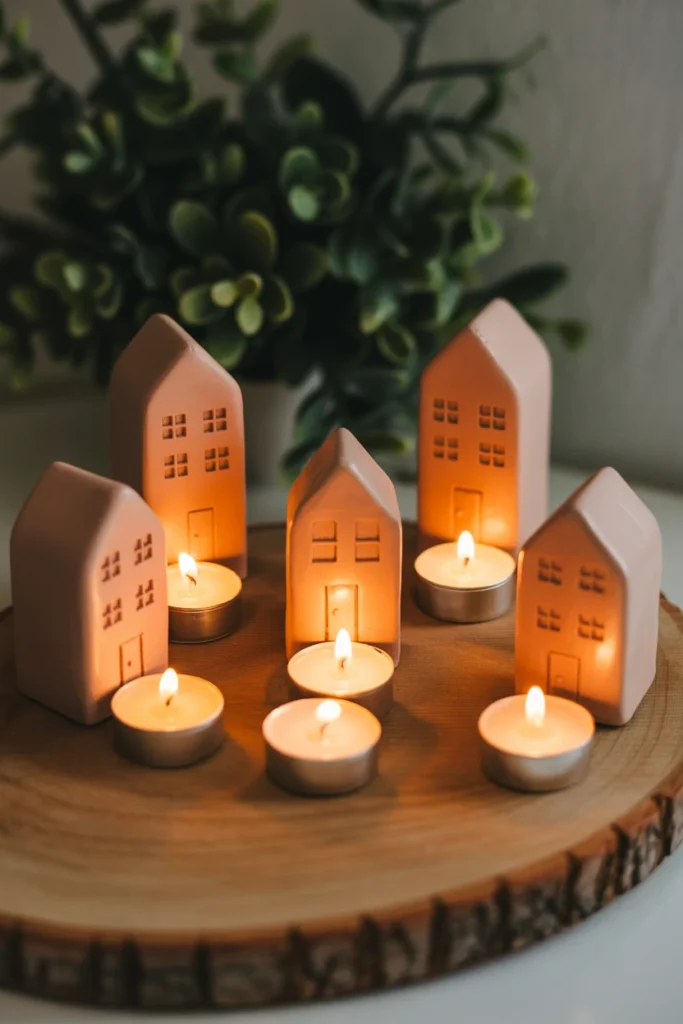 DIY Clay Tea Light Houses