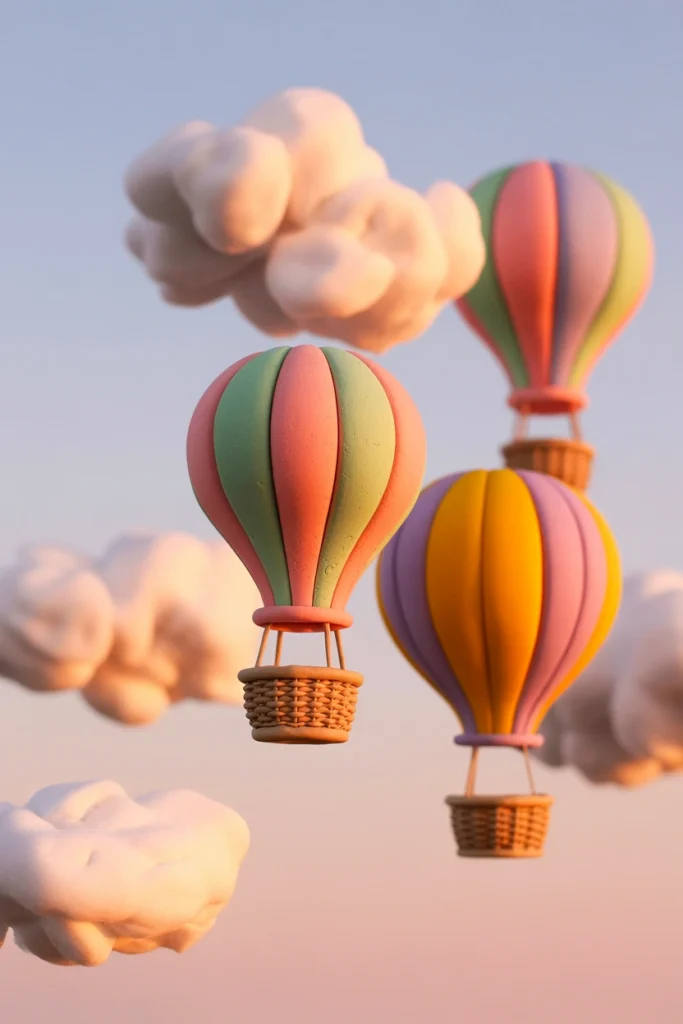 Foam Clay Hot Air Balloons