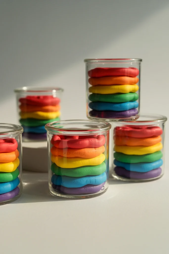 Foam Clay Rainbow Jars