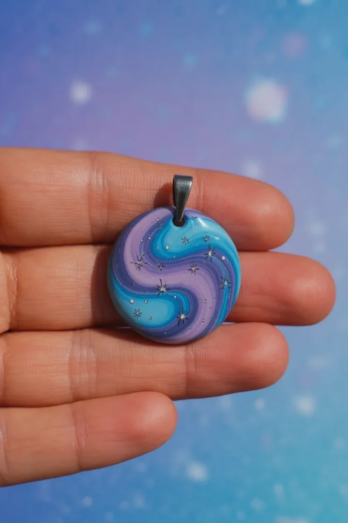 Galaxy Clay Pendants
