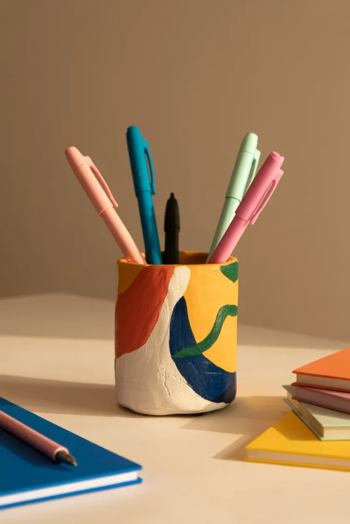 Handmade Clay Pen Stand