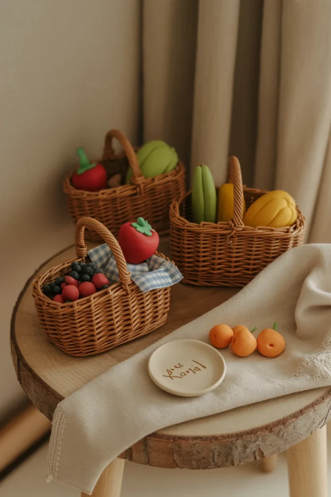 Mini Clay Picnic Baskets