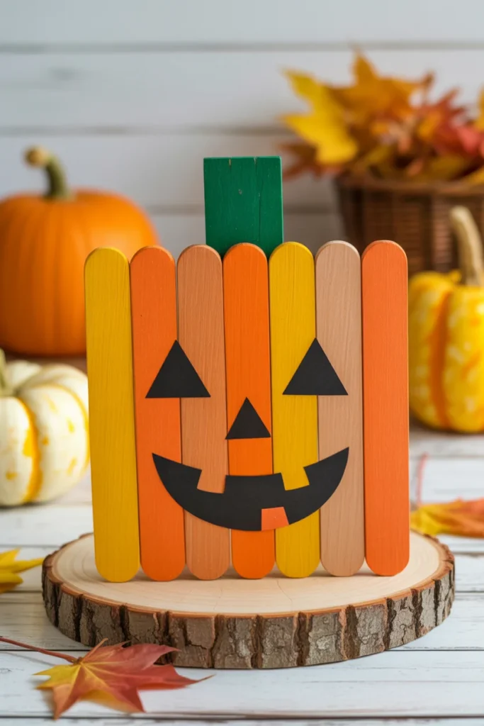 Popsicle Stick Pumpkin