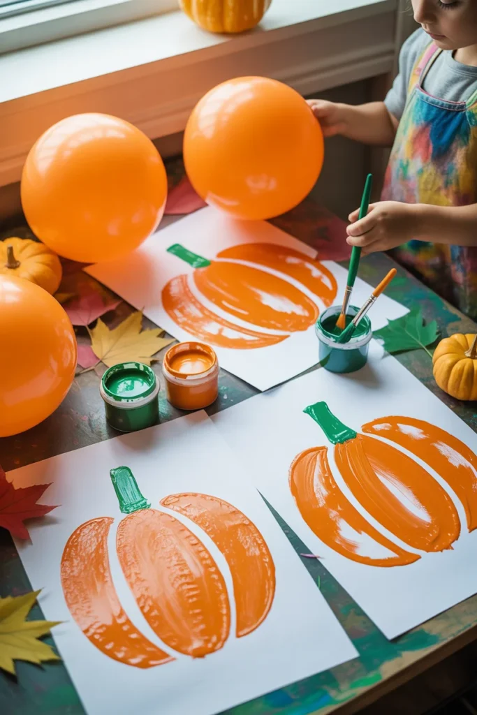 Pumpkin Balloon Stamping