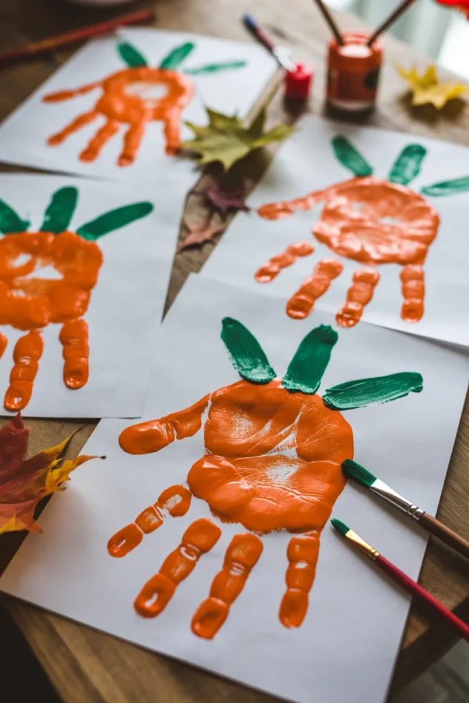 Pumpkin Handprint Art