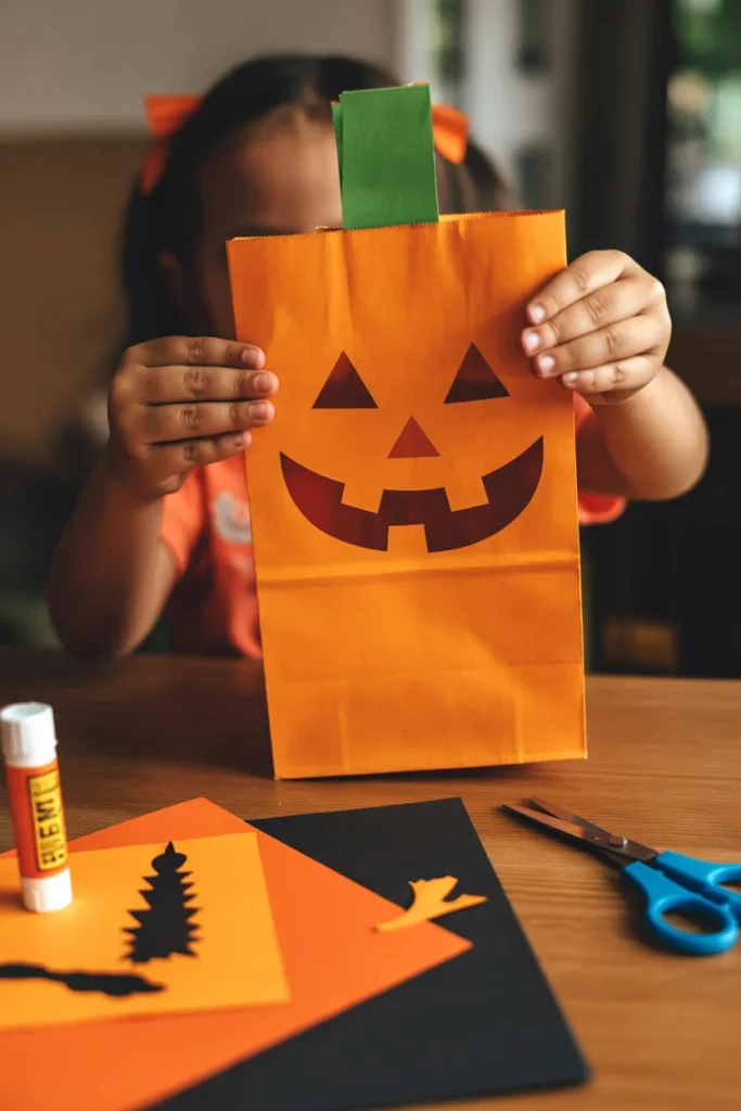 Pumpkin Paper Bag Puppet