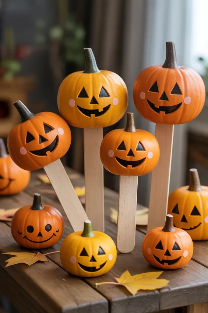 Pumpkin Stick Puppet