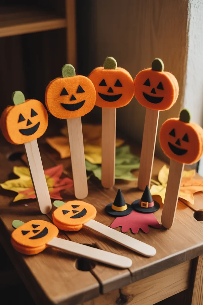 Pumpkin Stick Puppet