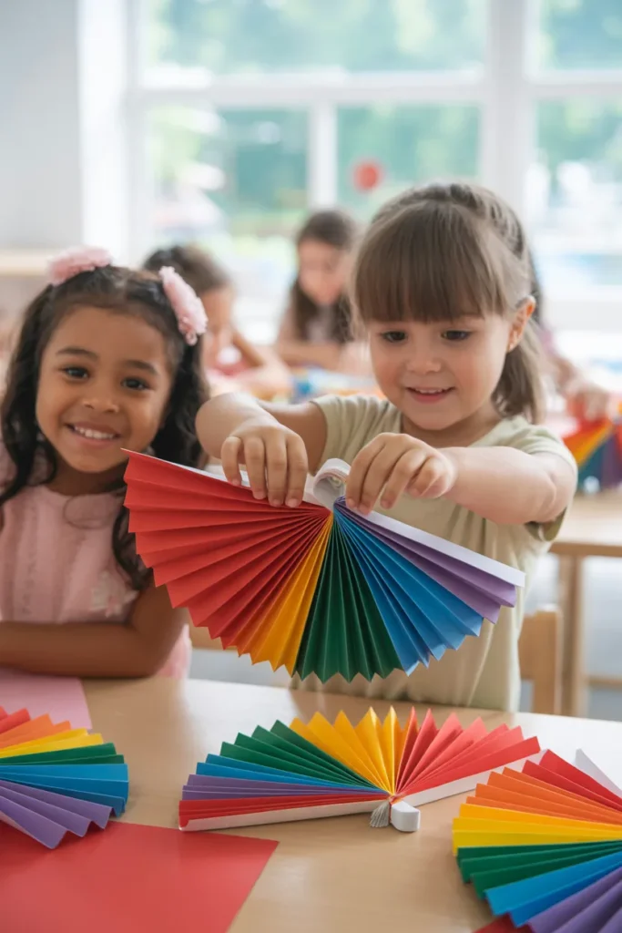 Rainbow Paper Fan Craft