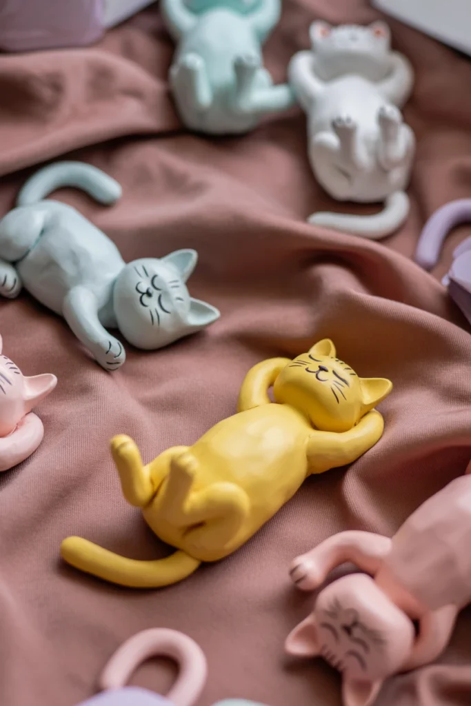 Tiny Sleeping Cat Figurines