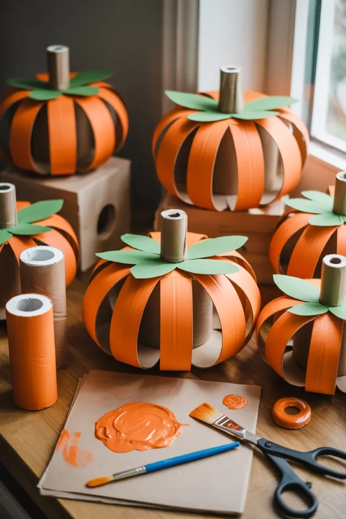 Toilet Paper Roll Pumpkin
