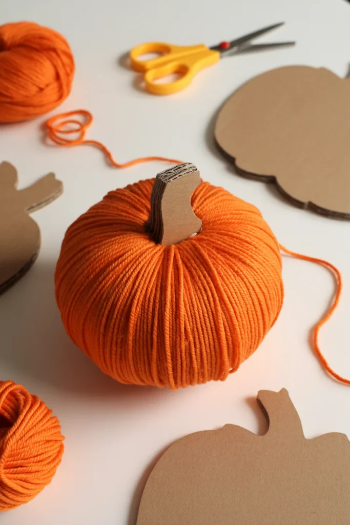 Yarn Wrapped Pumpkin