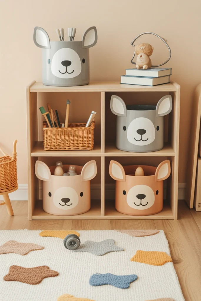 Animal-Shaped Storage Bins