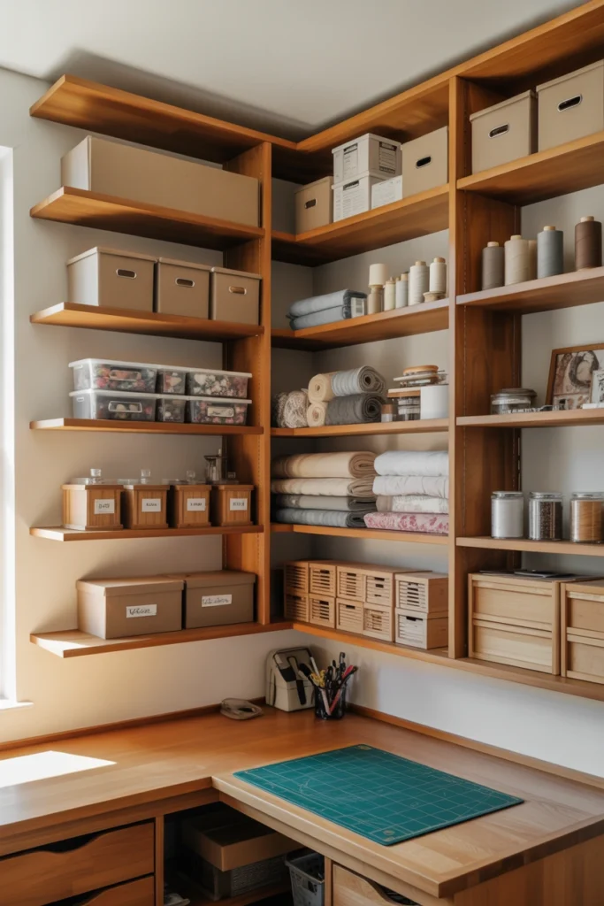 Built-In Corner Shelving