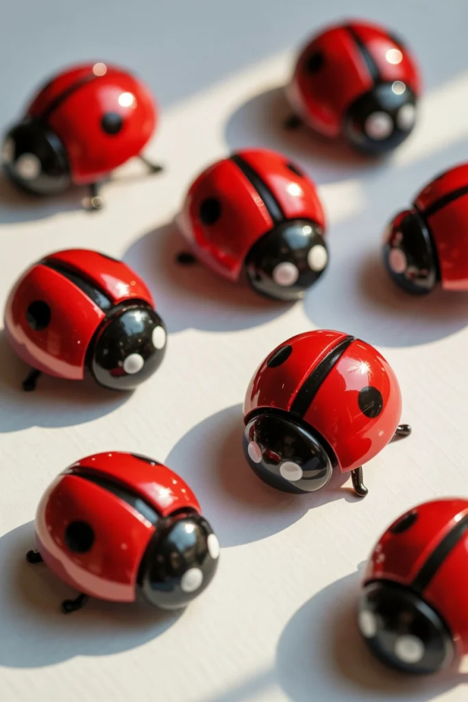 Button Ladybug Magnets