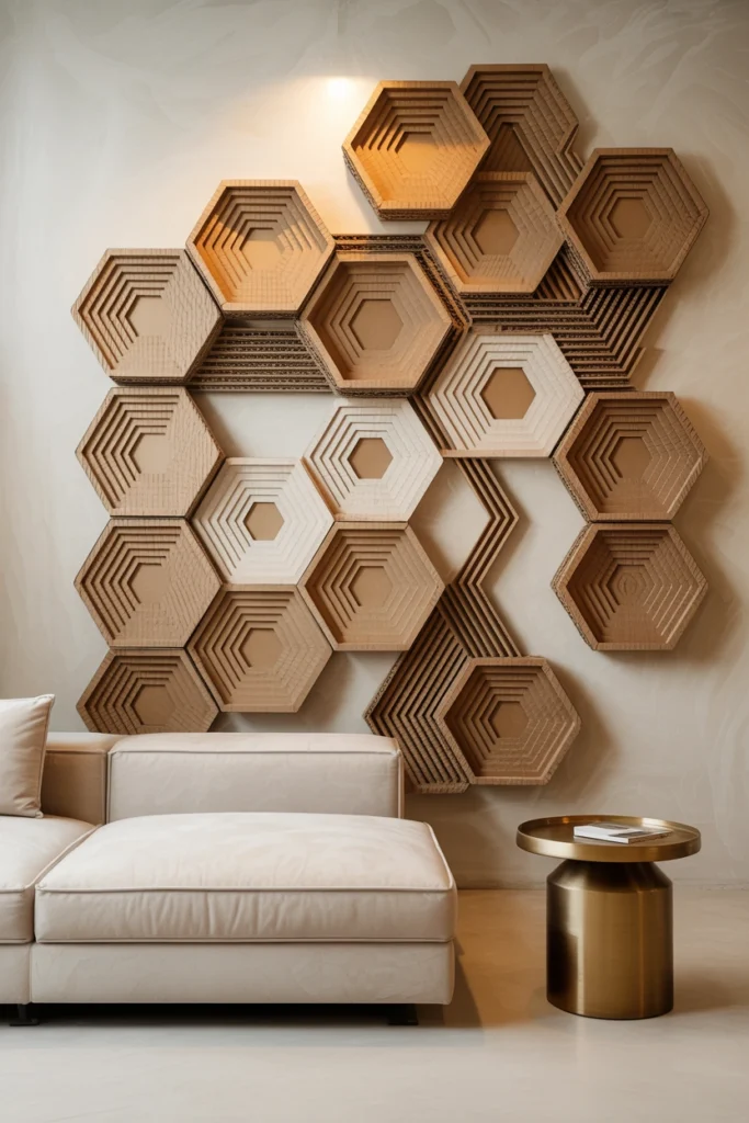 Cardboard Geometric Wall Panels