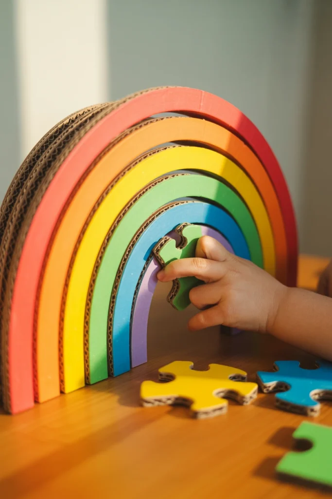 Cardboard Rainbow Puzzle