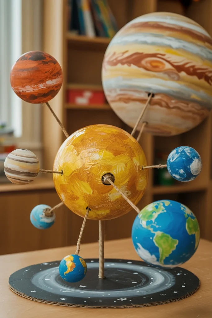Cardboard Solar System Model