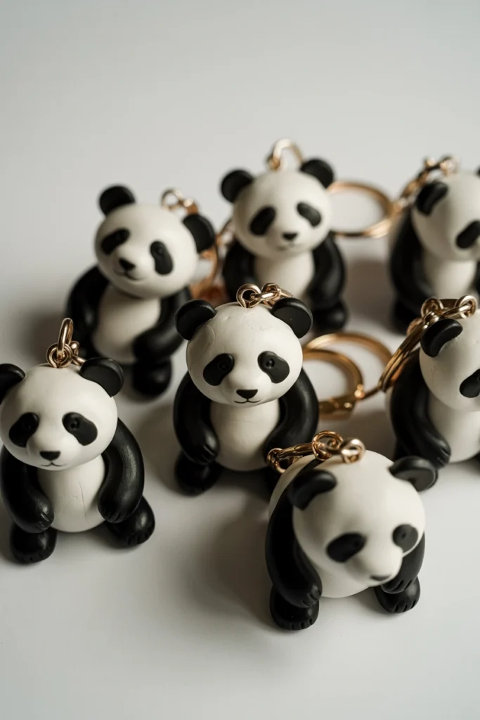 Clay Panda Keychains