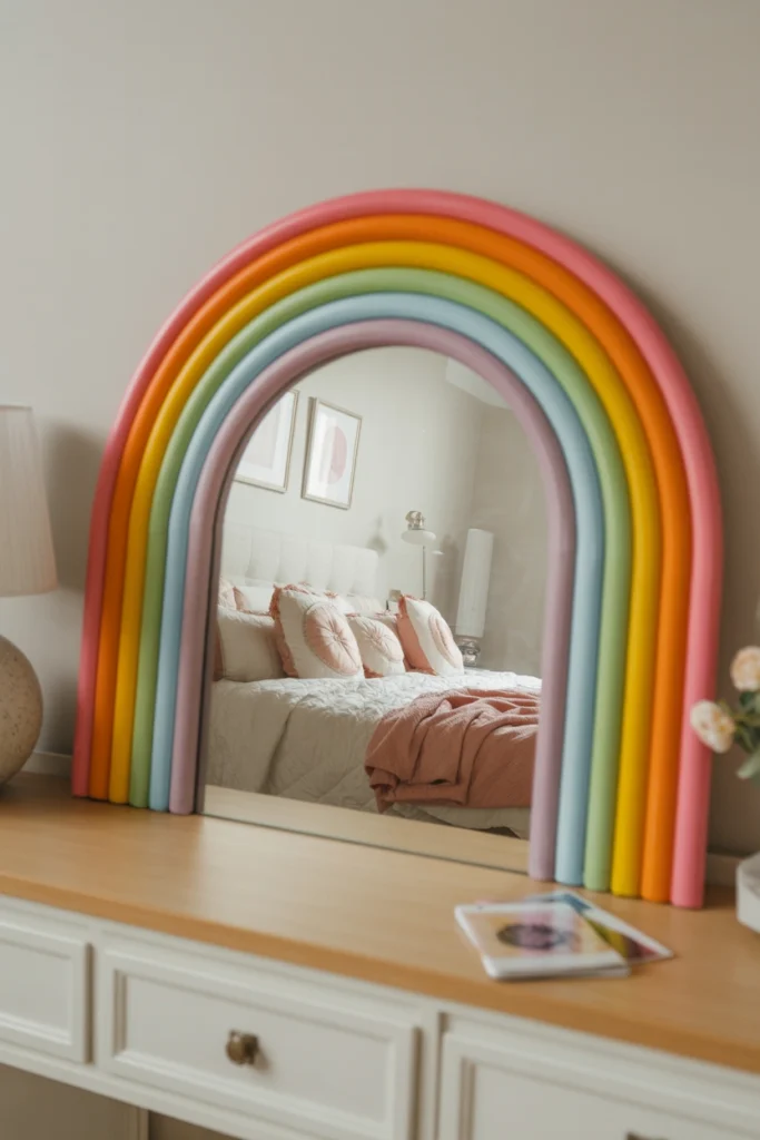 DIY Rainbow Mirror Frame