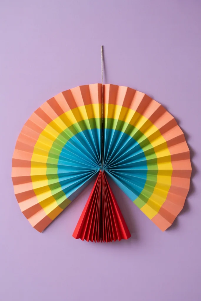 DIY Rainbow Paper Fans