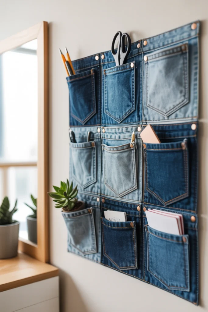 Denim Wall Storage Pockets