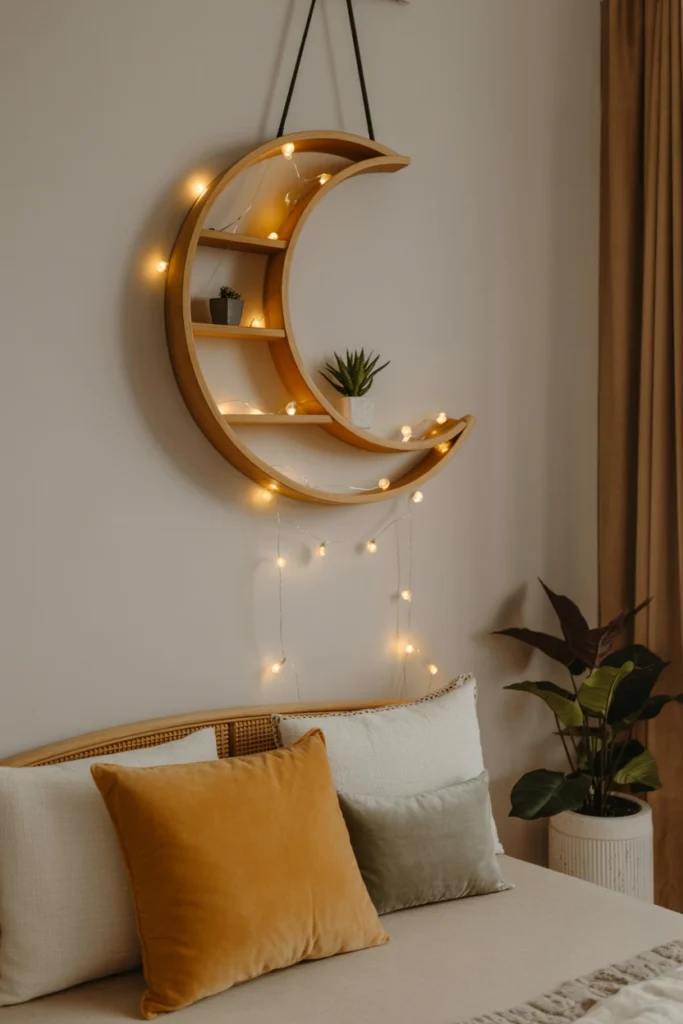 Hanging Moon Shelf Decor