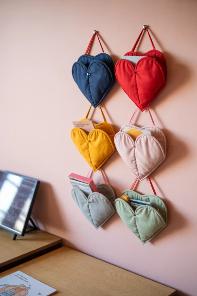 Heart Pocket Wall Organizer