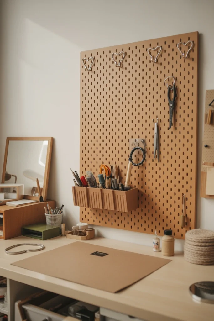 Heart-Shaped Pegboard Hooks