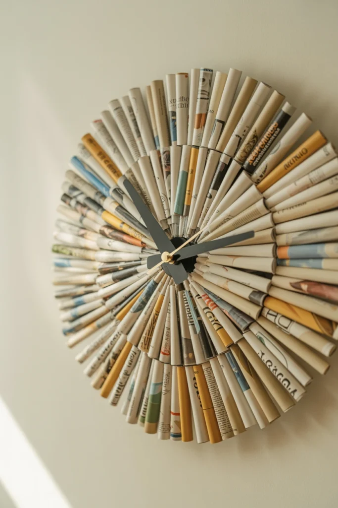 Magazine Paper Wall Clock