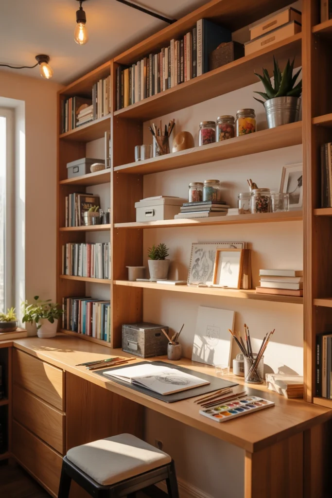 Multi-Purpose Bookshelf Workstation