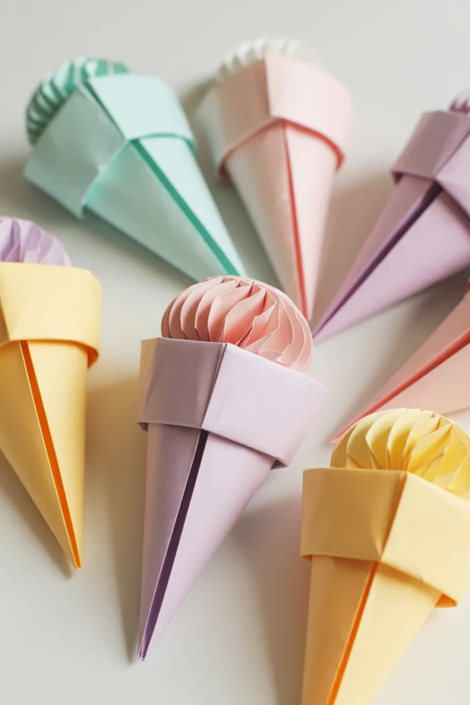 Origami Ice Cream Cones
