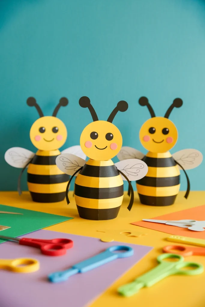 Paper Bee Puppets