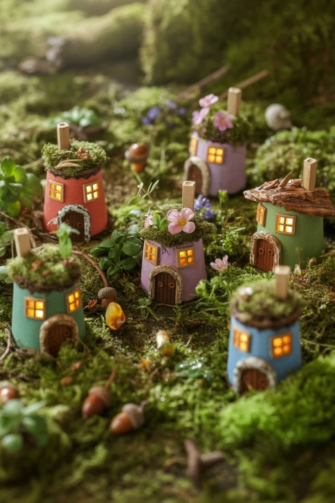 Paper Cup Fairy Houses