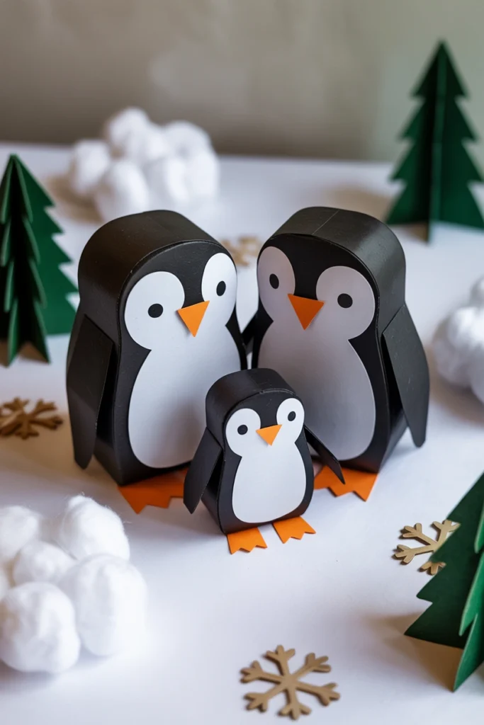 Paper Penguin Family