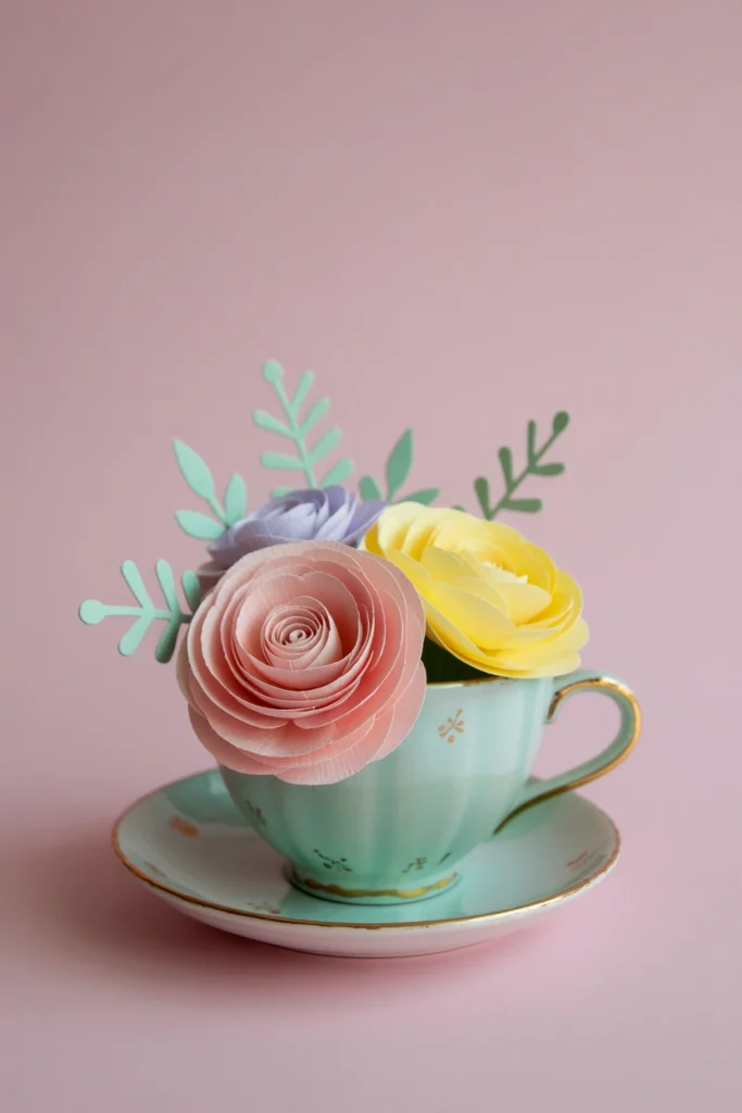 Paper Teacup Flowers