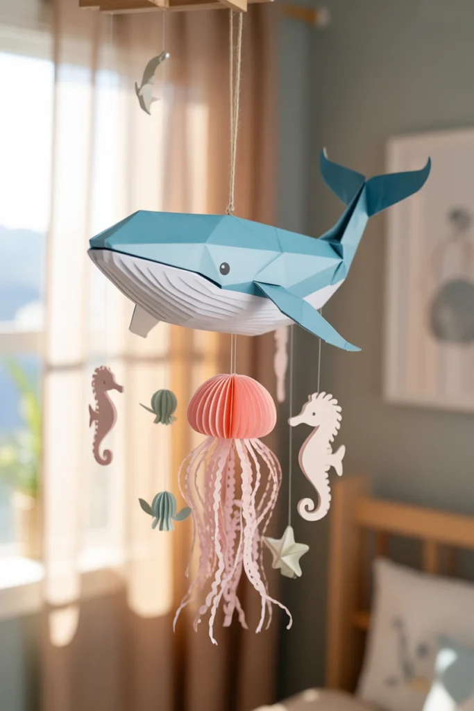 Paper Whale Mobile