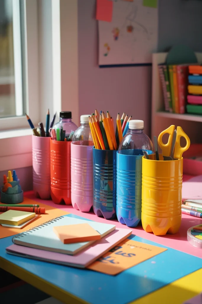 Plastic Bottle Pencil Organizer